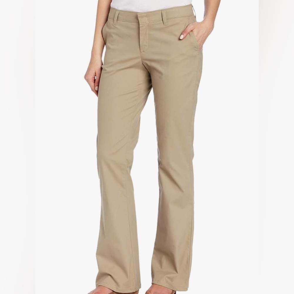 Dickies Women’s Slim Fit Boot Cut Twill/Khaki Pants